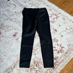 INC International Concepts Charcoal Black Pull On Textured Skinny Leggings Sz 6